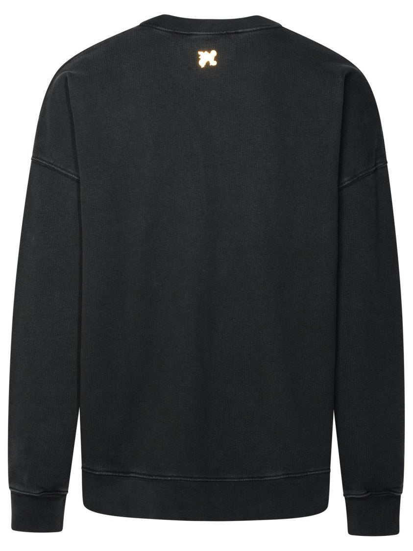 Palm Angels Burning' Black Cotton Sweatshirt