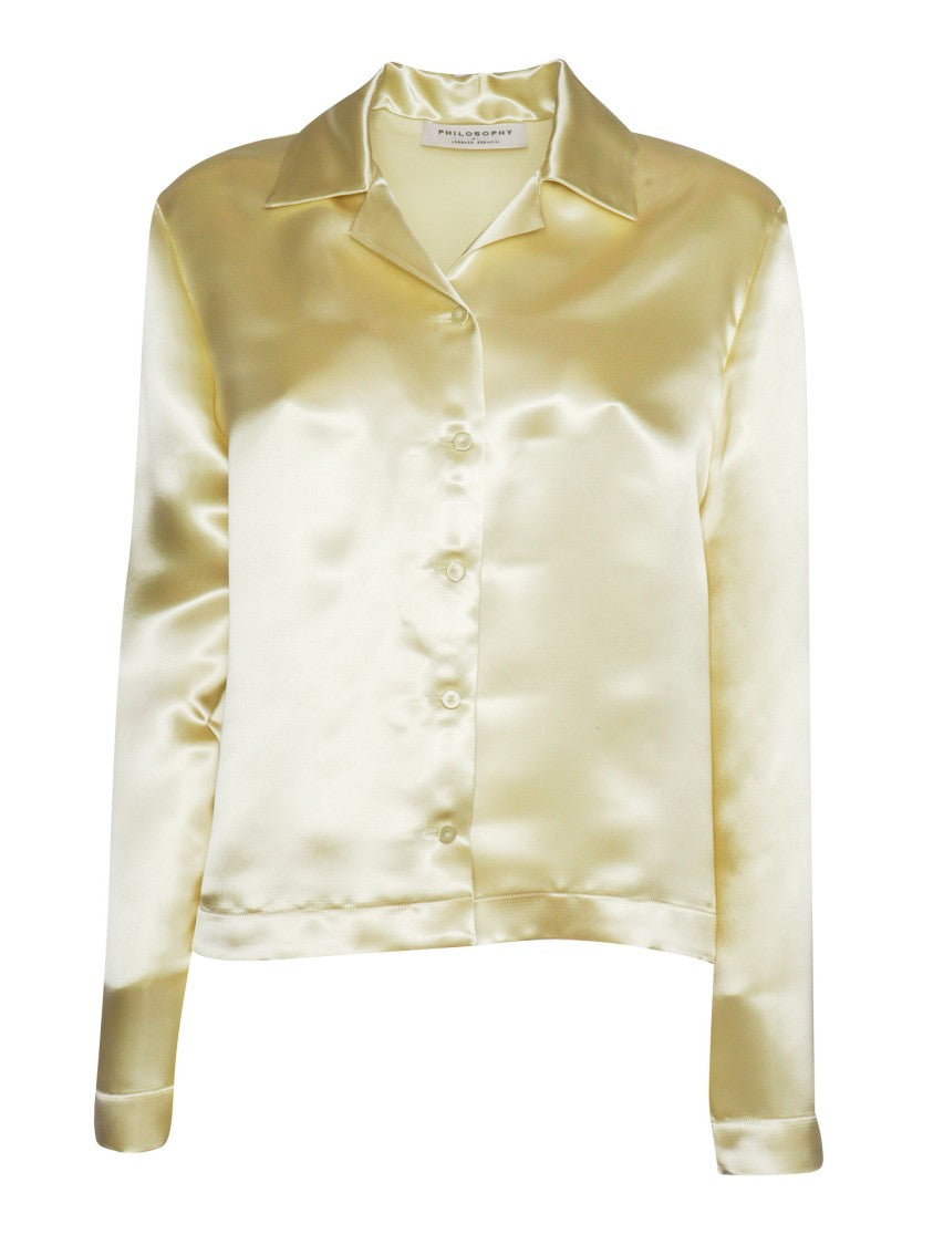 Philosophy Di Lorenzo Serafini Fluid Viscose Blouse With Satin Finish