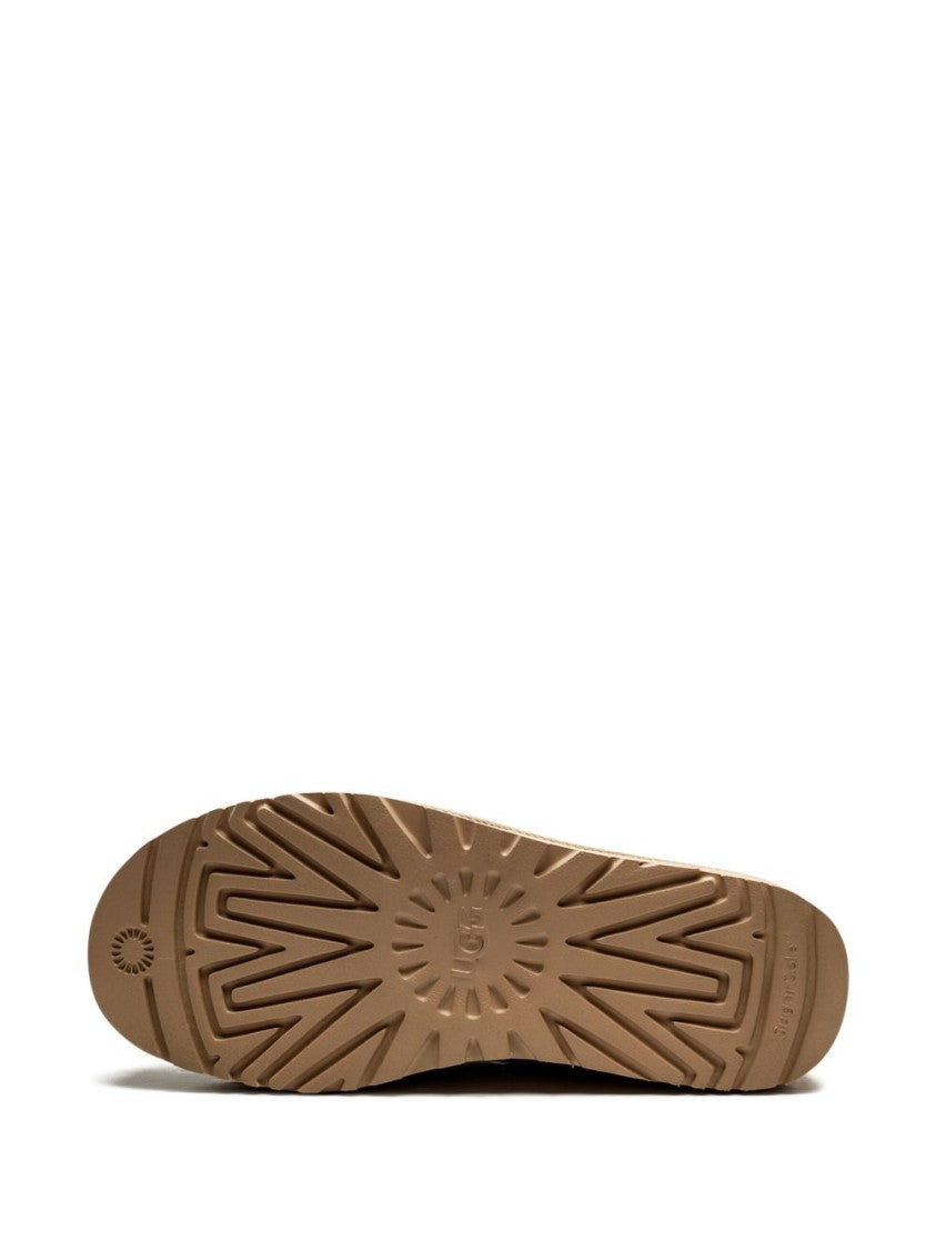 Ugg Ankle-Length Slip-On Boots In Beige Calf Suede