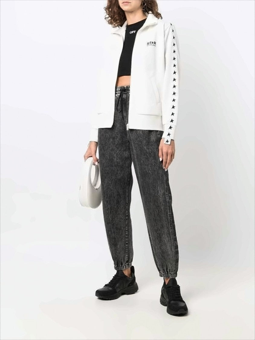 Golden Goose Track Jacket With Bold Star Stripe And Fitted Hem