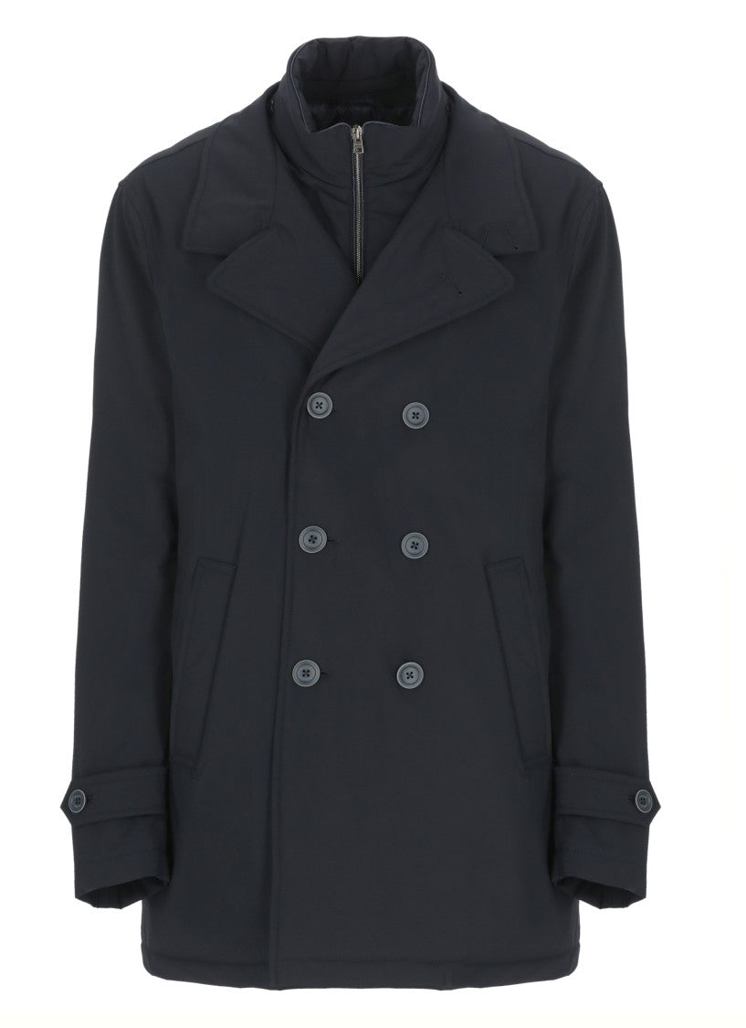 Herno Tailored Padded Coat With Peak Lapel Collar