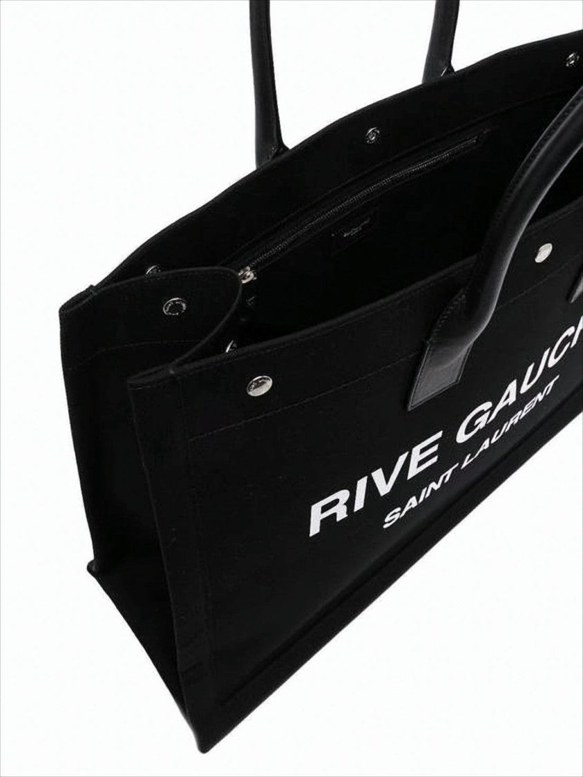 Saint Laurent Large Rectangular Tote Bag With Rounded Handles