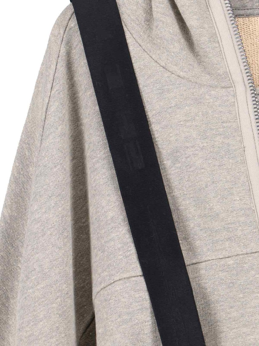 Drkshdw By Rick Owens Grey Cotton Blend "Collage Gimp" Crop Sweatshirt