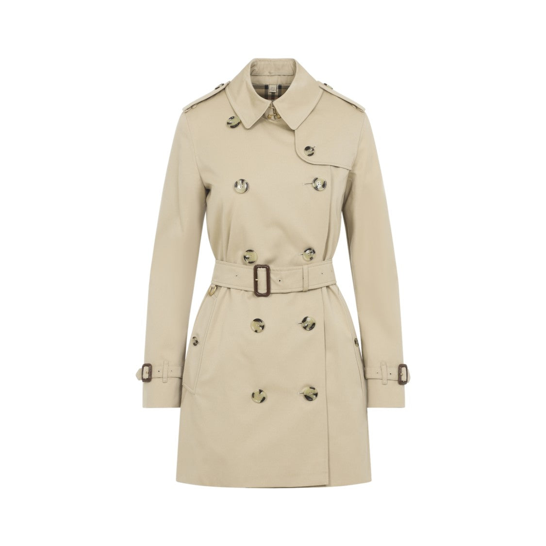 Burberry Double-Breasted Nude Trench Coat