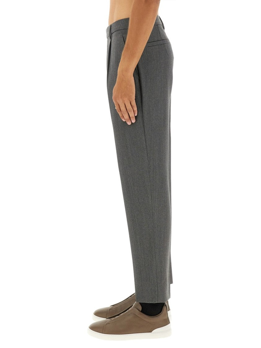 Zegna Tailored Grey Wool Pants