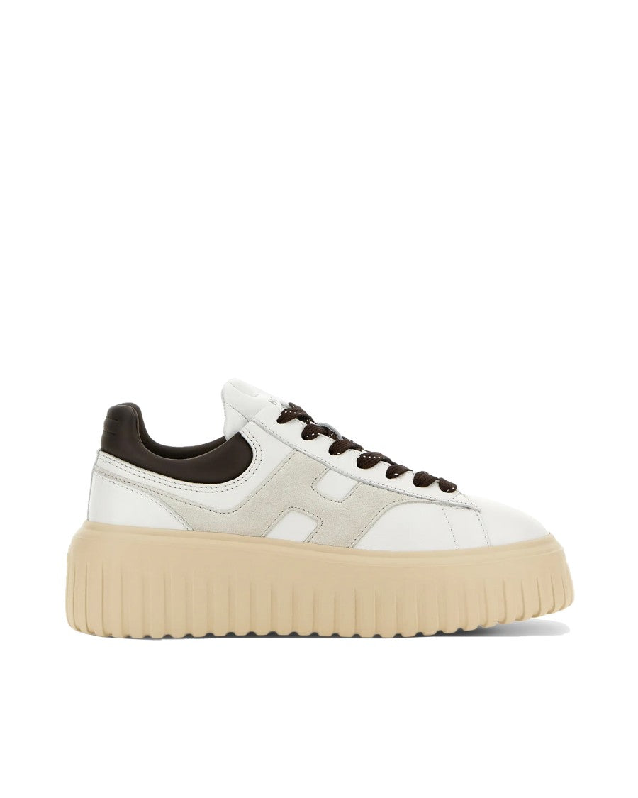 Hogan H-Stripes Sneakers – White/Grey/Brown