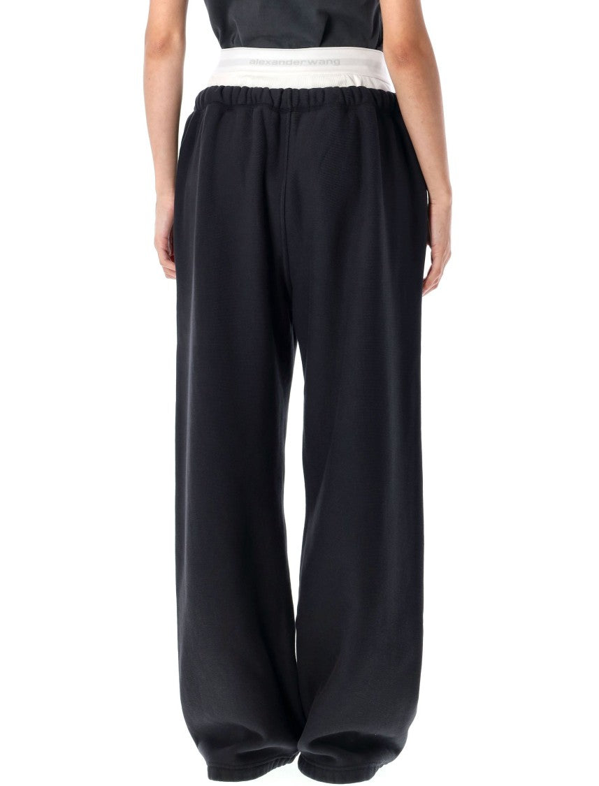 T By Alexander Wang Wide Leg Sweatpant W/ Logo Elastic Expos