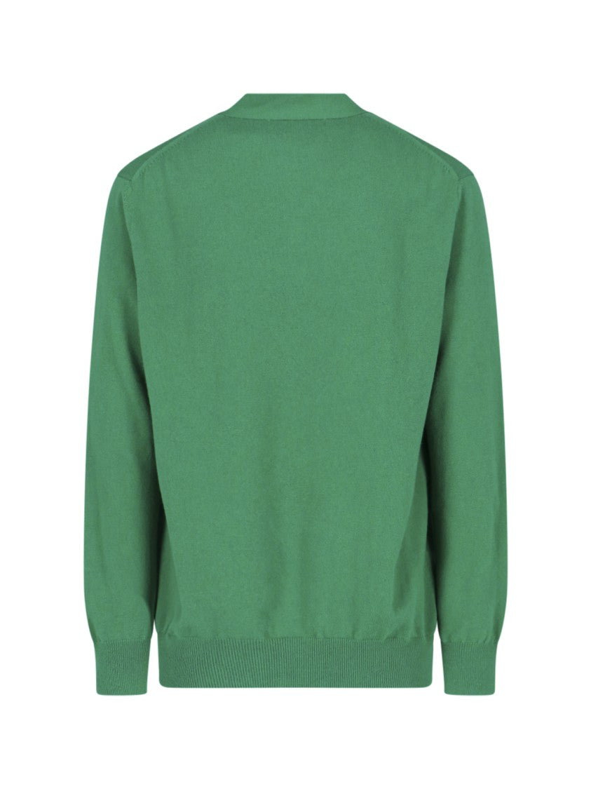 Comme Des Garçons V-Neck Wool Cardigan