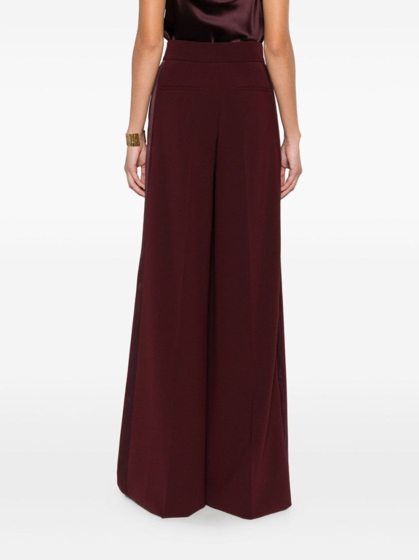 Max Mara Wide-Leg Burgundy Trousers With High Waist
