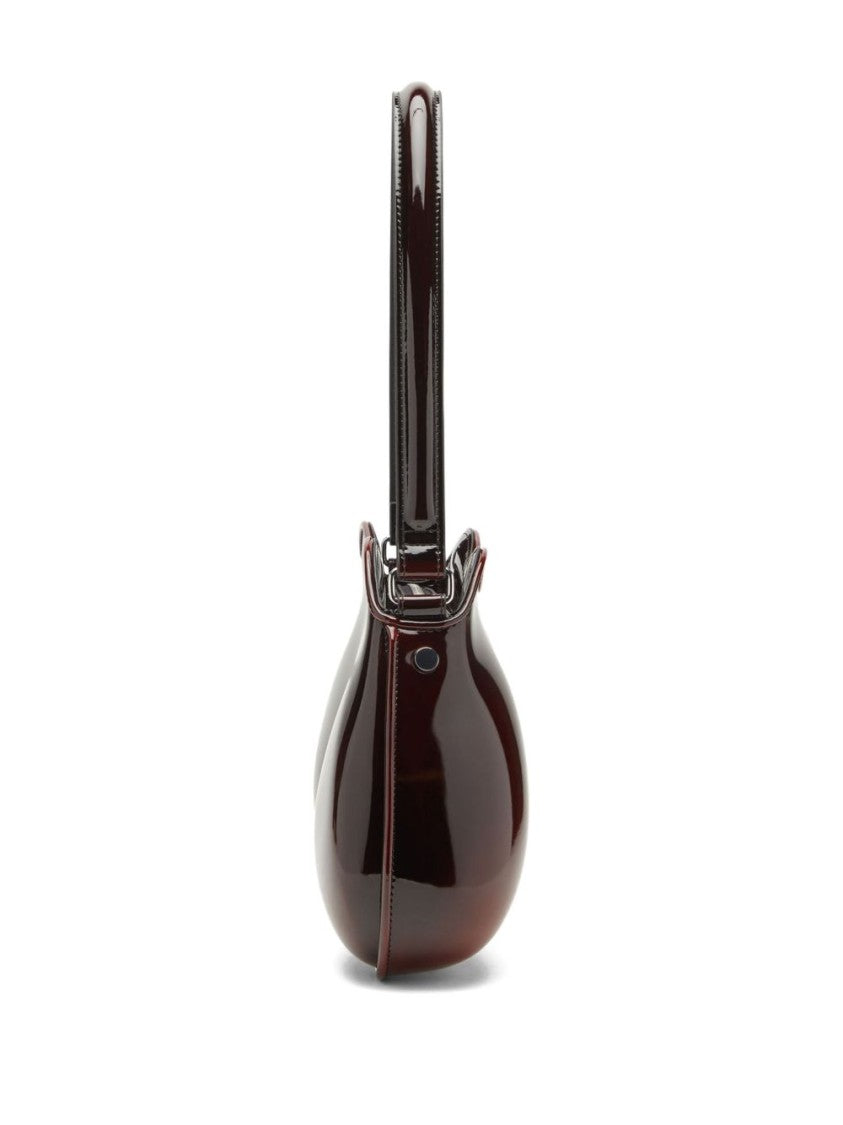 Diesel Sculptural Bordeaux Shoulder Bag With Glossy Finish