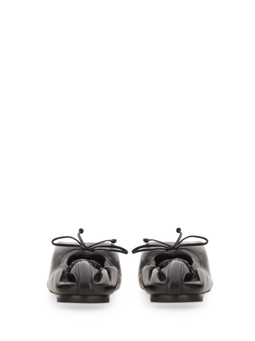 Jacquemus Black Square-Toe Shoes With Gathered Upper