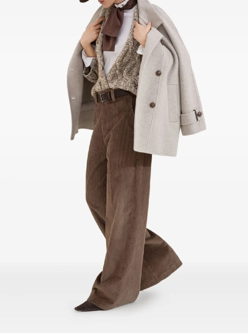 Brunello Cucinelli Cropped Knit Cardigan With Textured Cable Pattern