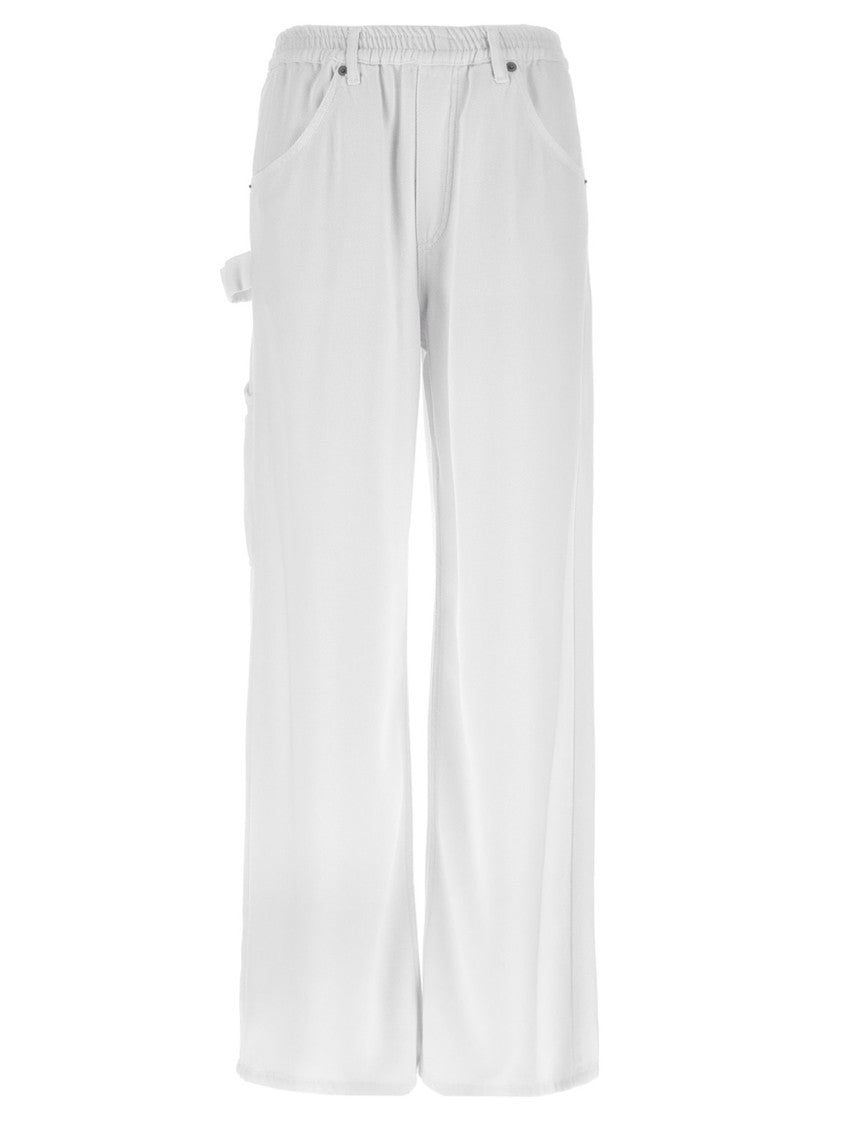 Nude Denim-Effect Cargo Pants With Loose Leg