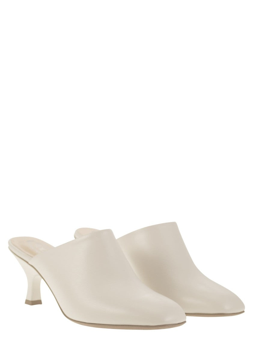 Tod's Fine Smooth Leather Sabot With Narrow Heel