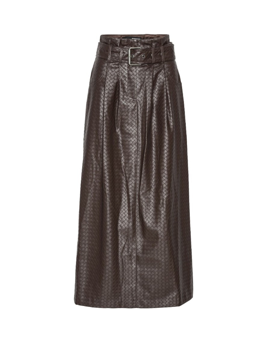 Rotate Dark Brown Midi Skirt