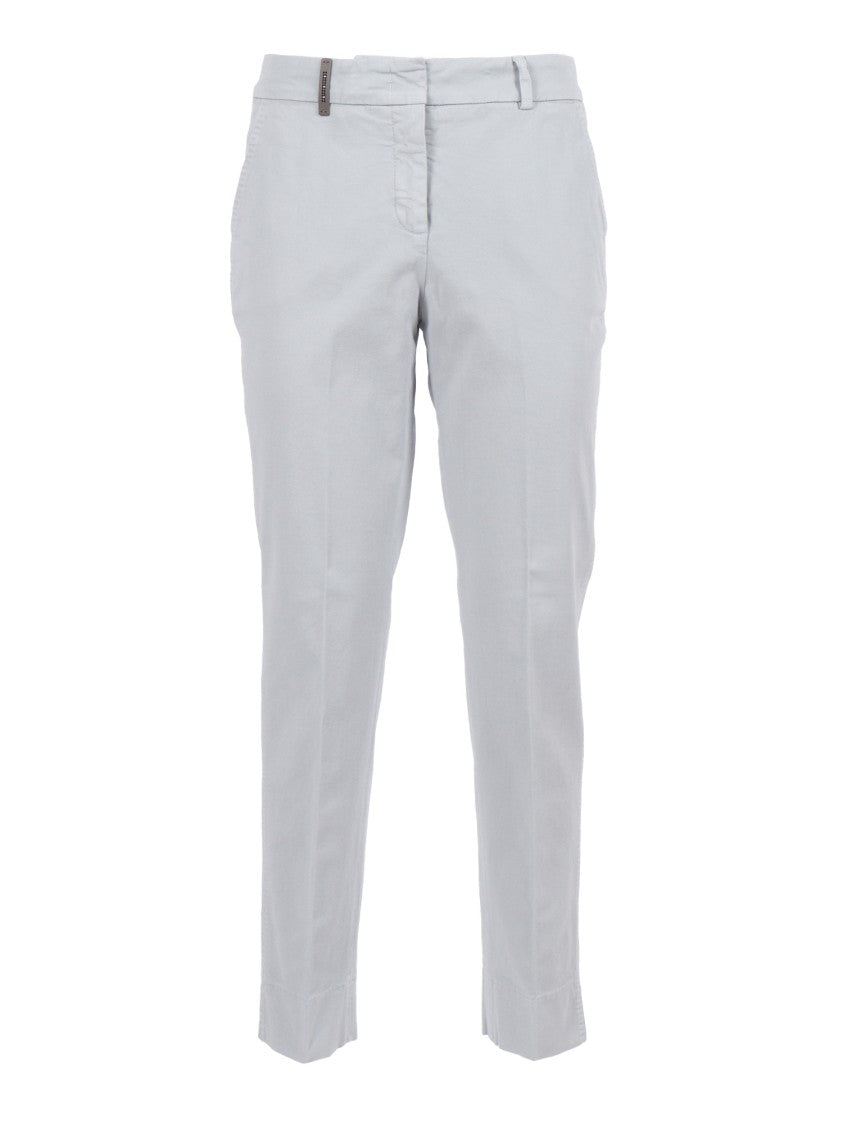 Peserico Tailored Grey Trousers With Straight Leg Cut