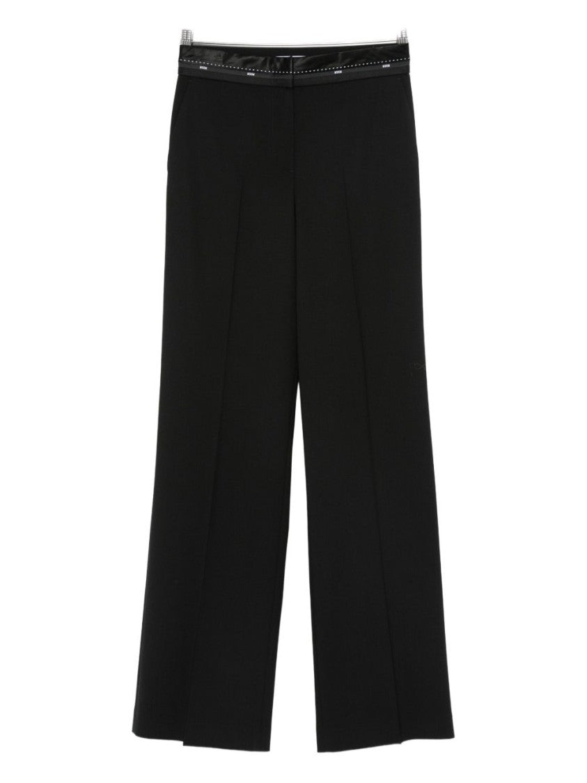 Msgm Straight-Leg Pants With Glossy Trim