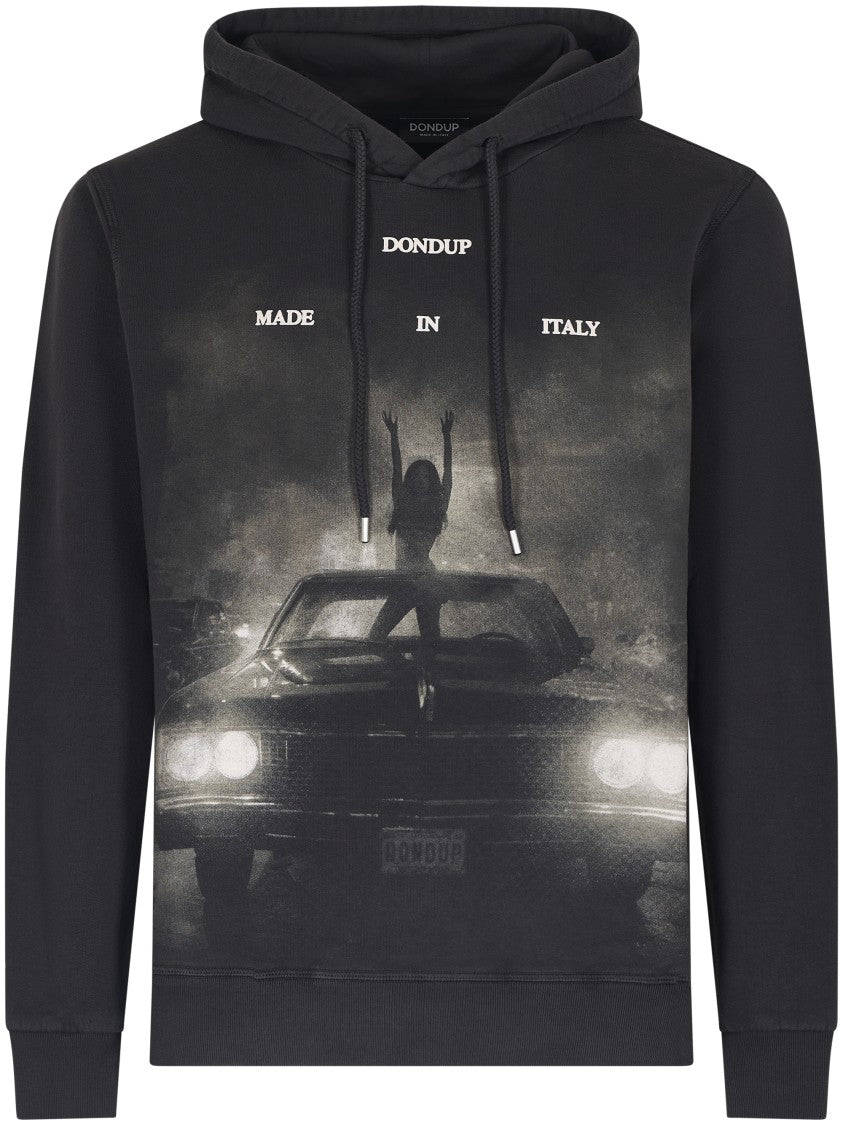 Dondup Graphic Print Black Hoodie