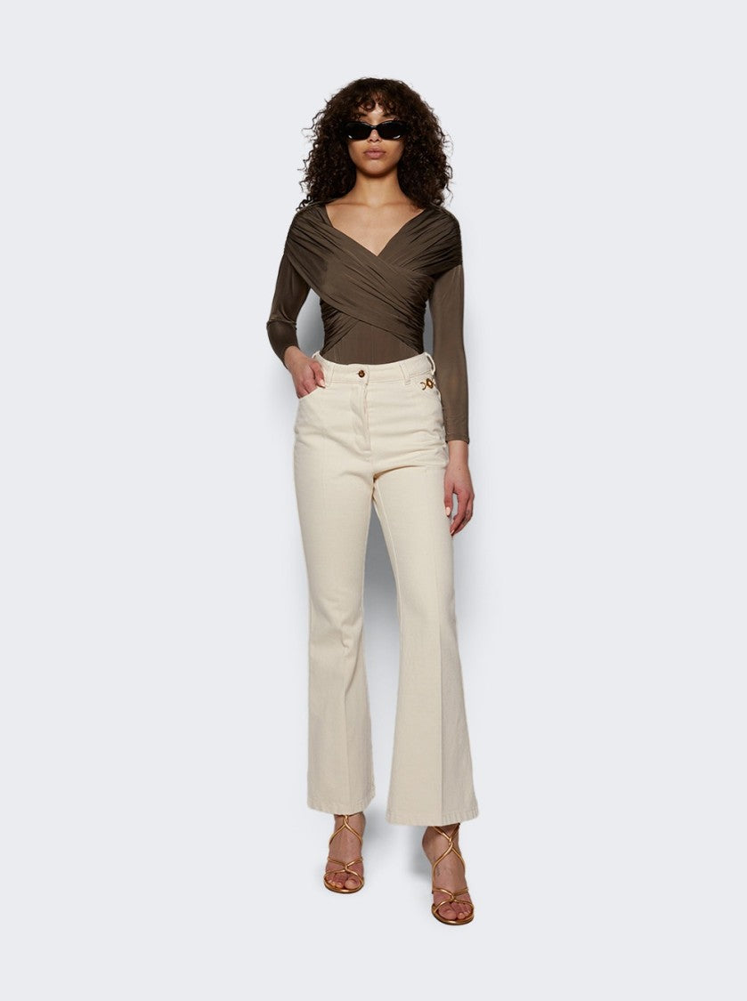 Patou Draped Bodysuit Mocha