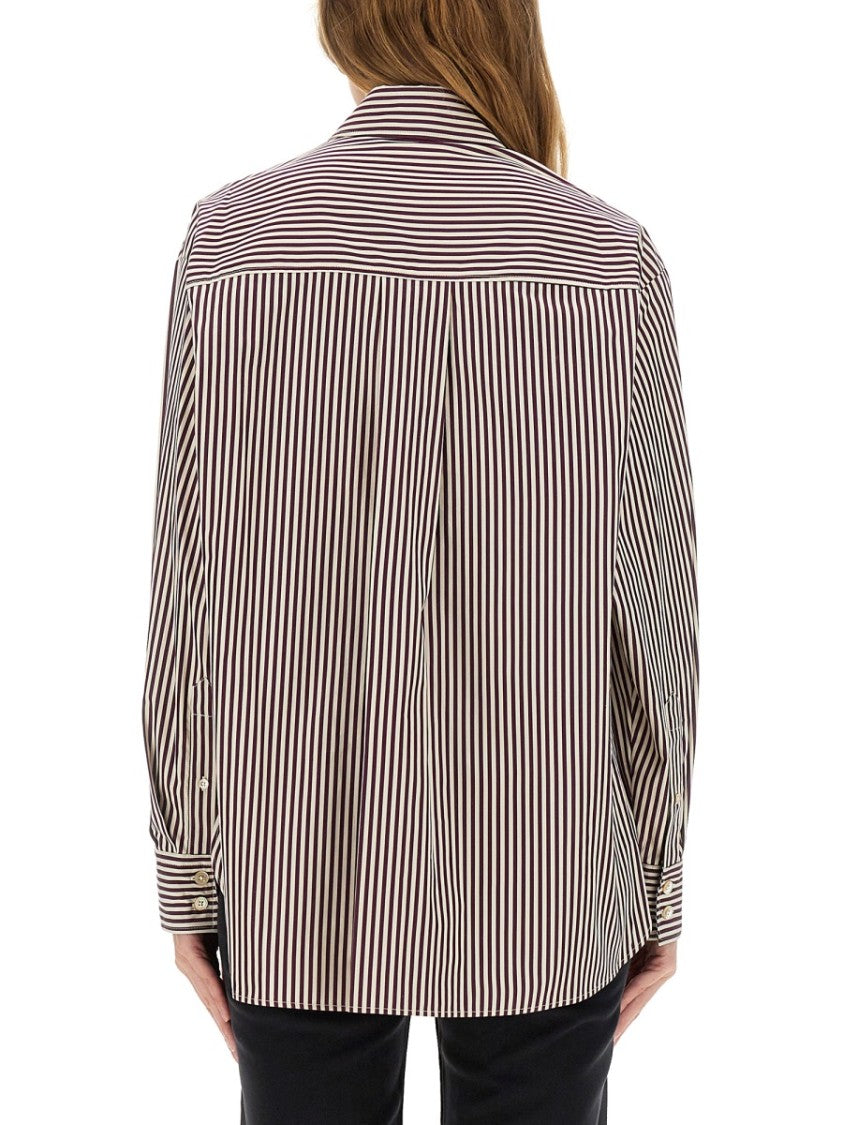 Isabel Marant Vertical Stripe Long-Sleeved Shirt With Classic Collar
