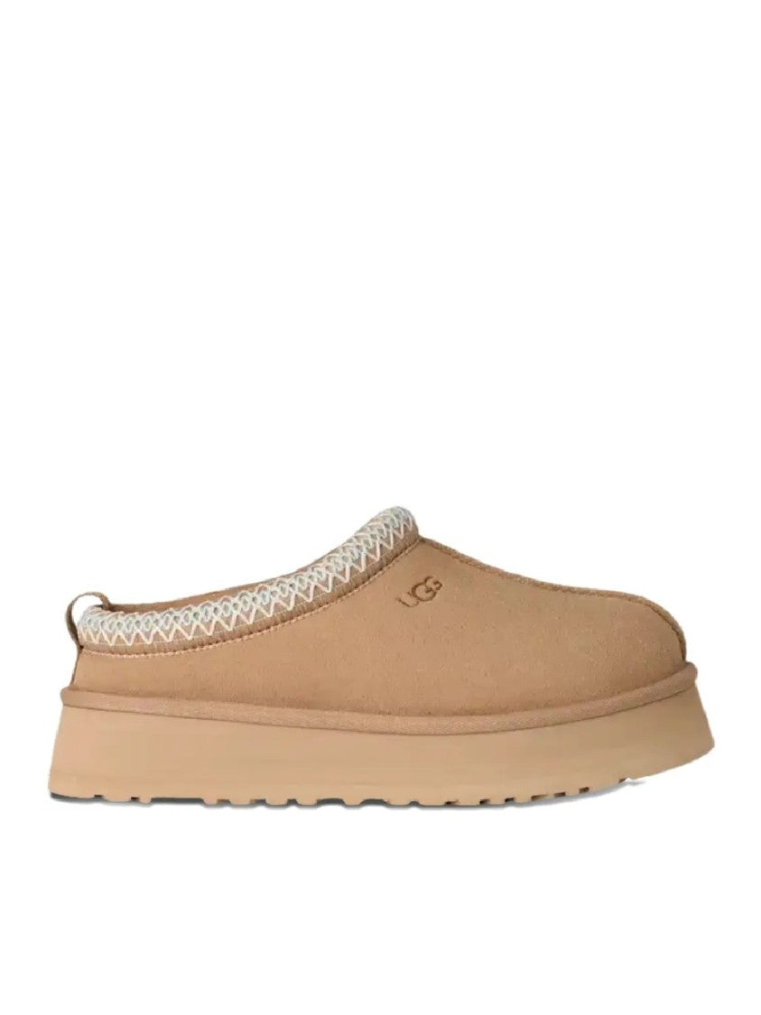 Ugg Slip-On Leather Flats With Textile Accents