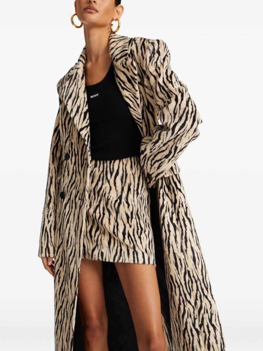 Rotate Animal Print Textured Skirt With Form-Fitting Design