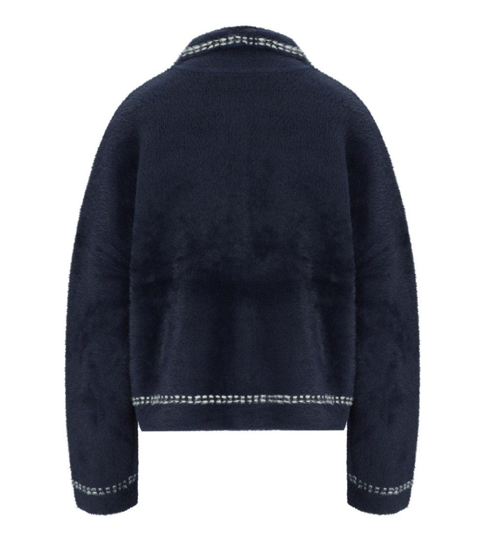 Essentiel Antwerp Ihoops Navy Blue Cardigan