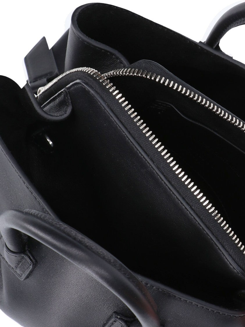 The Attico Mini Leather Shoulder Bag With Dual Zip Closure