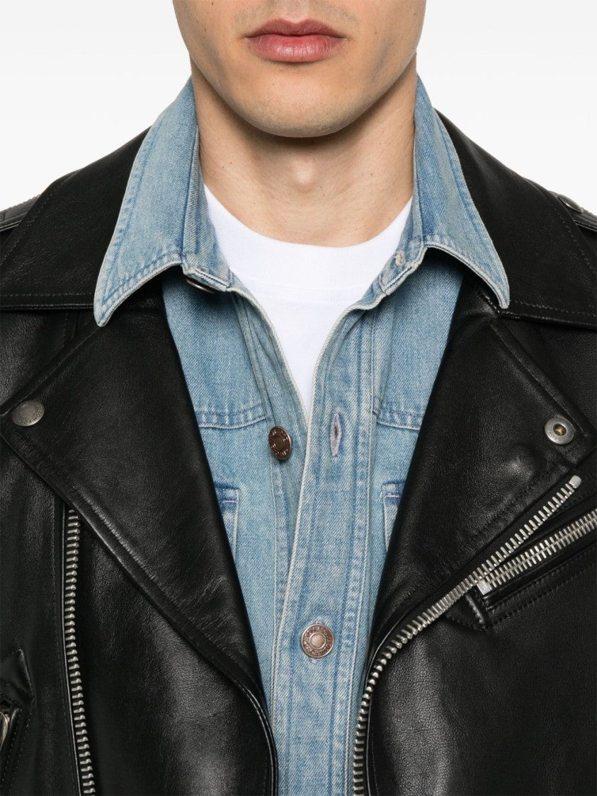 Tom Ford Light Blue Western Panel Shirt With Flap Pockets