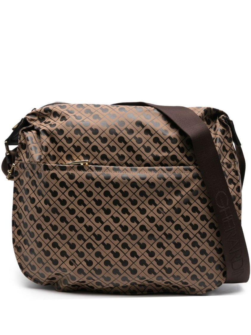 Gherardini Geometric Pattern Shoulder Bag With Adjustable Strap