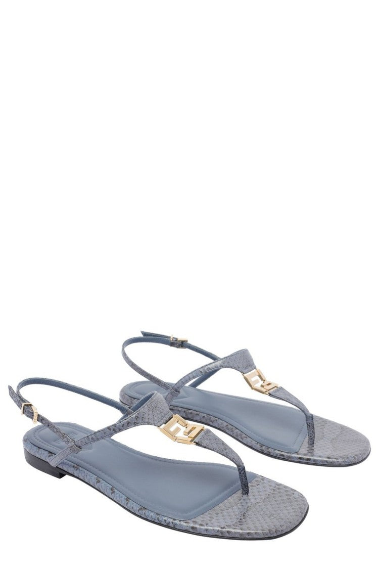 Fendi Minimalist Blue Sandals With Elegant Strap Design