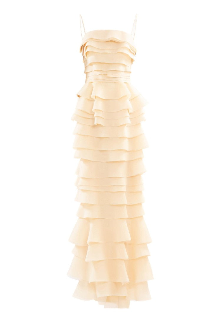 Saiid Kobeisy Layered Organza Long Dress