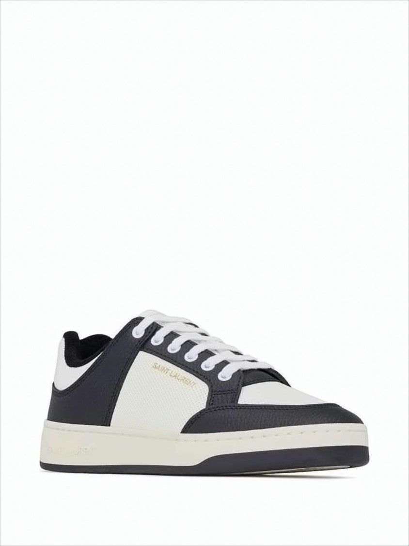 Saint Laurent Low-Top Sneakers With Calf Leather Panels
