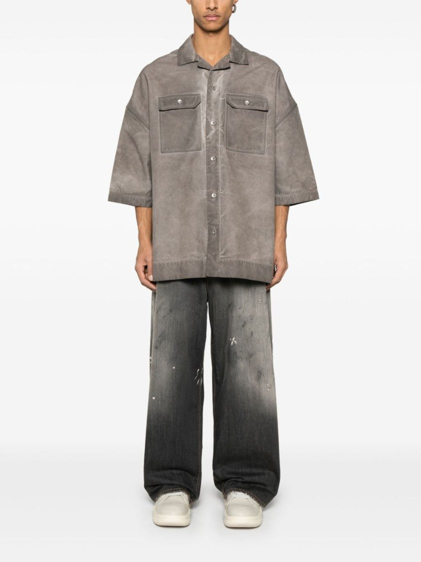 Drkshdw Gunmetal Grey Relaxed Fit Shirt With Button-Fastening Pockets