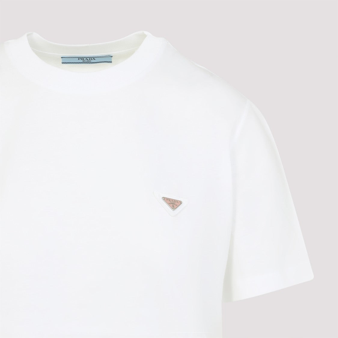 Prada Classic Fit White Cotton T-Shirt