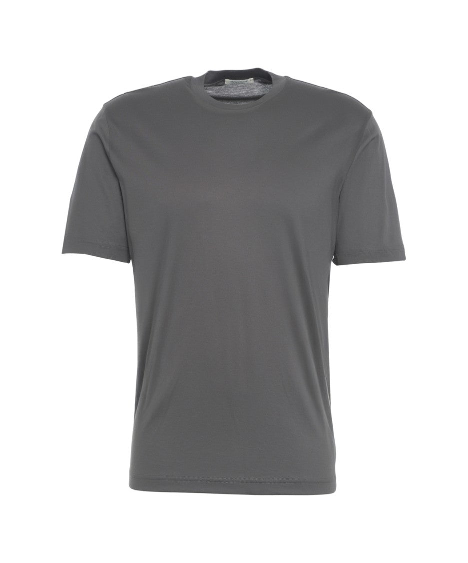 Stefan Brandt Minimalist Grey T-Shirt With Classic Crew Neck