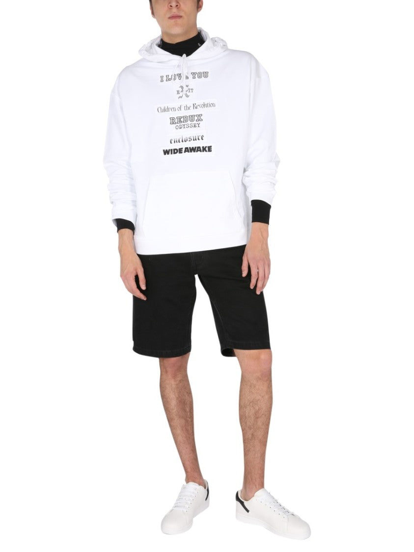 Raf Simons Graphic Print Hoodie With Drawstring