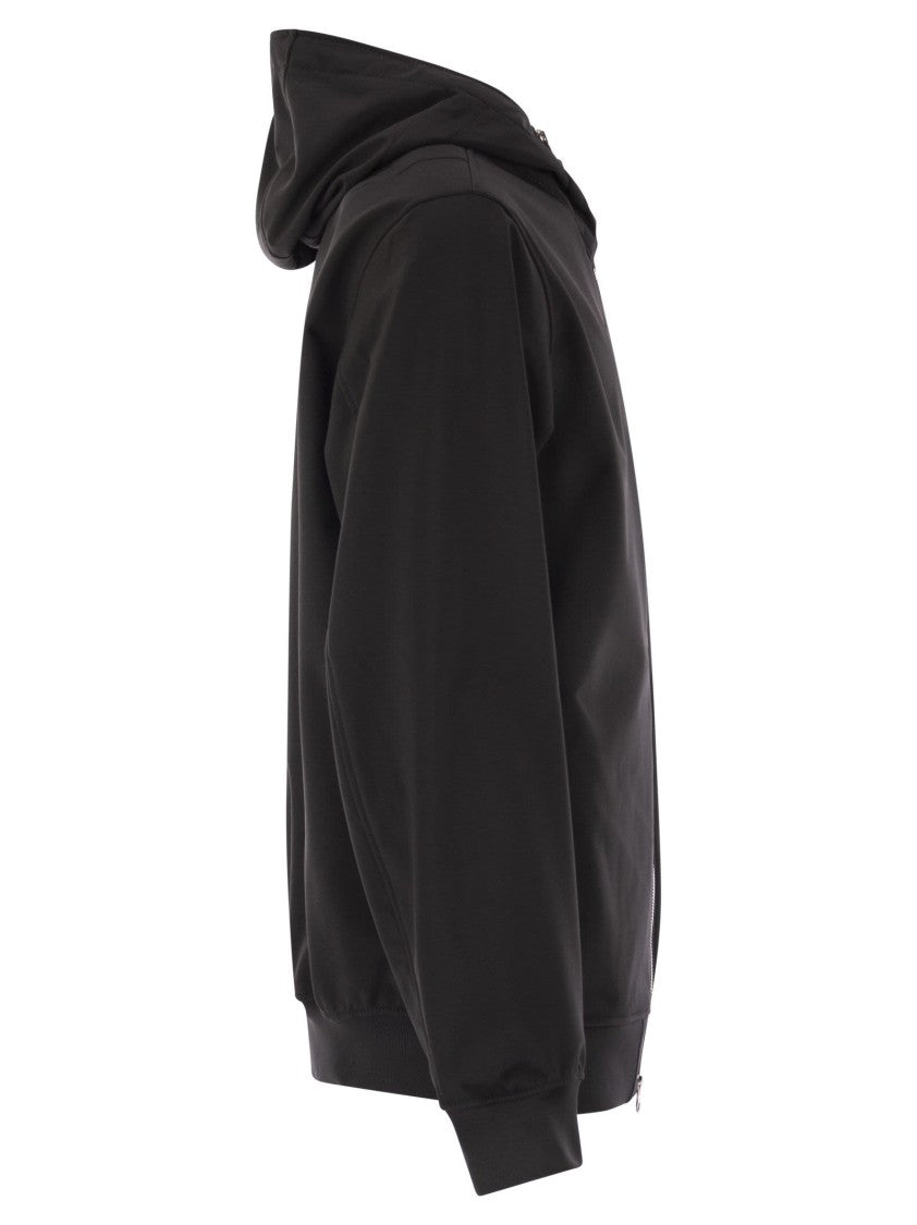 Stone Island Light Jacket With Hood And Weatherproof Membrane