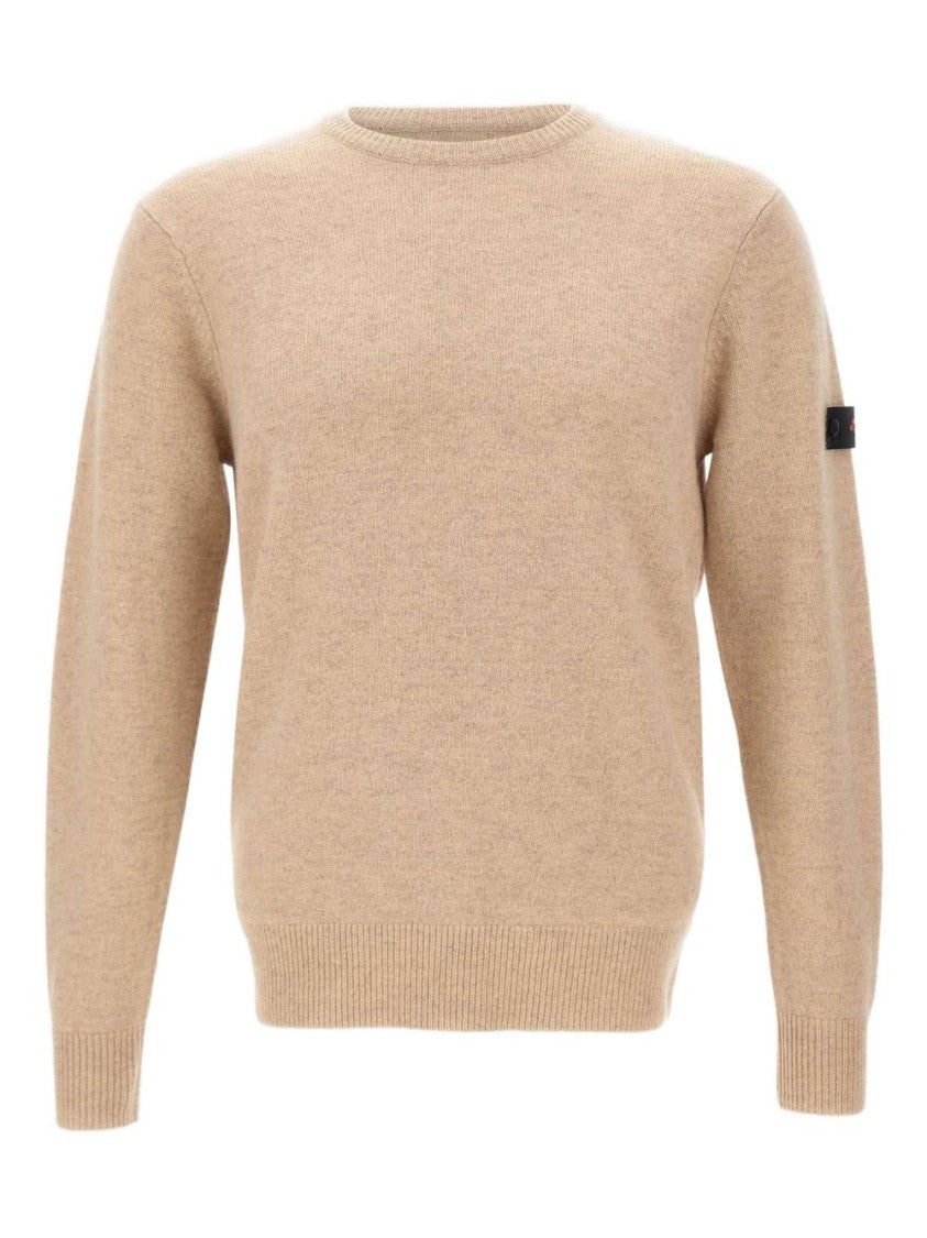 Peuterey Finely Knit Beige Crew Neck Sweater