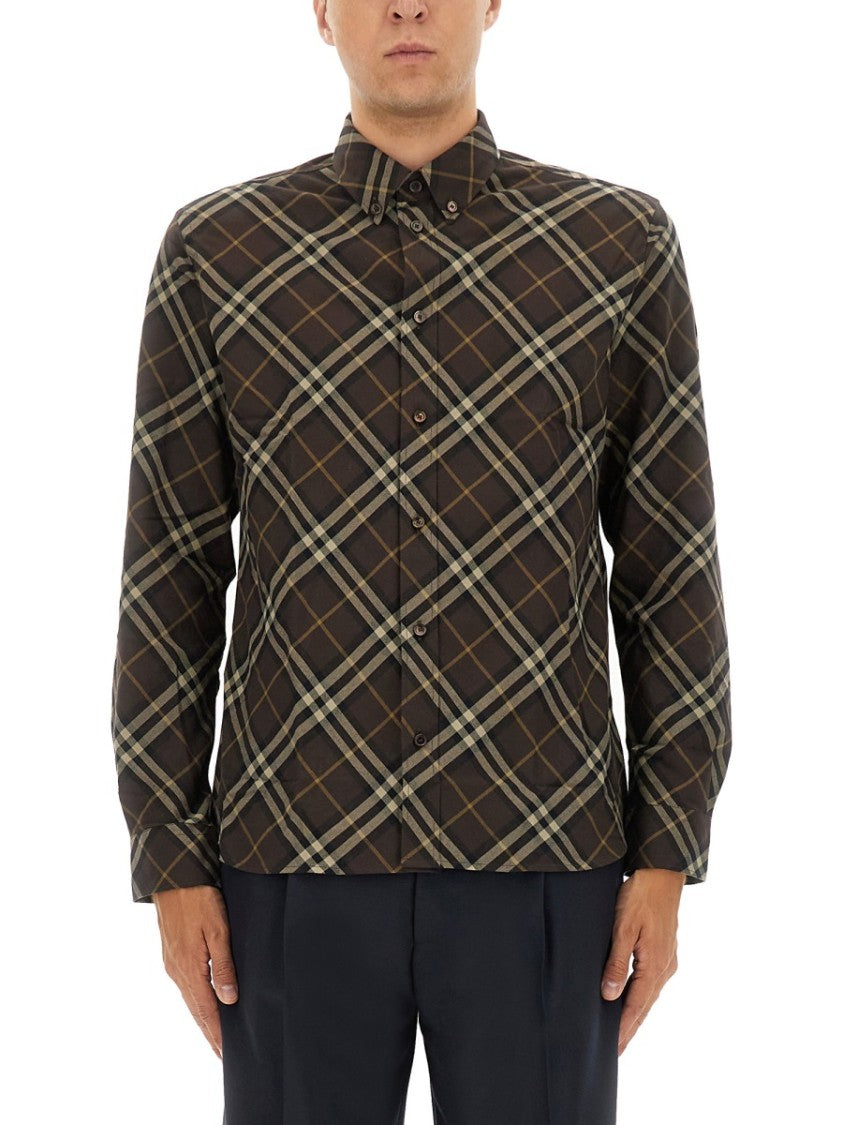 Burberry Cotton Flannel Check Shirt