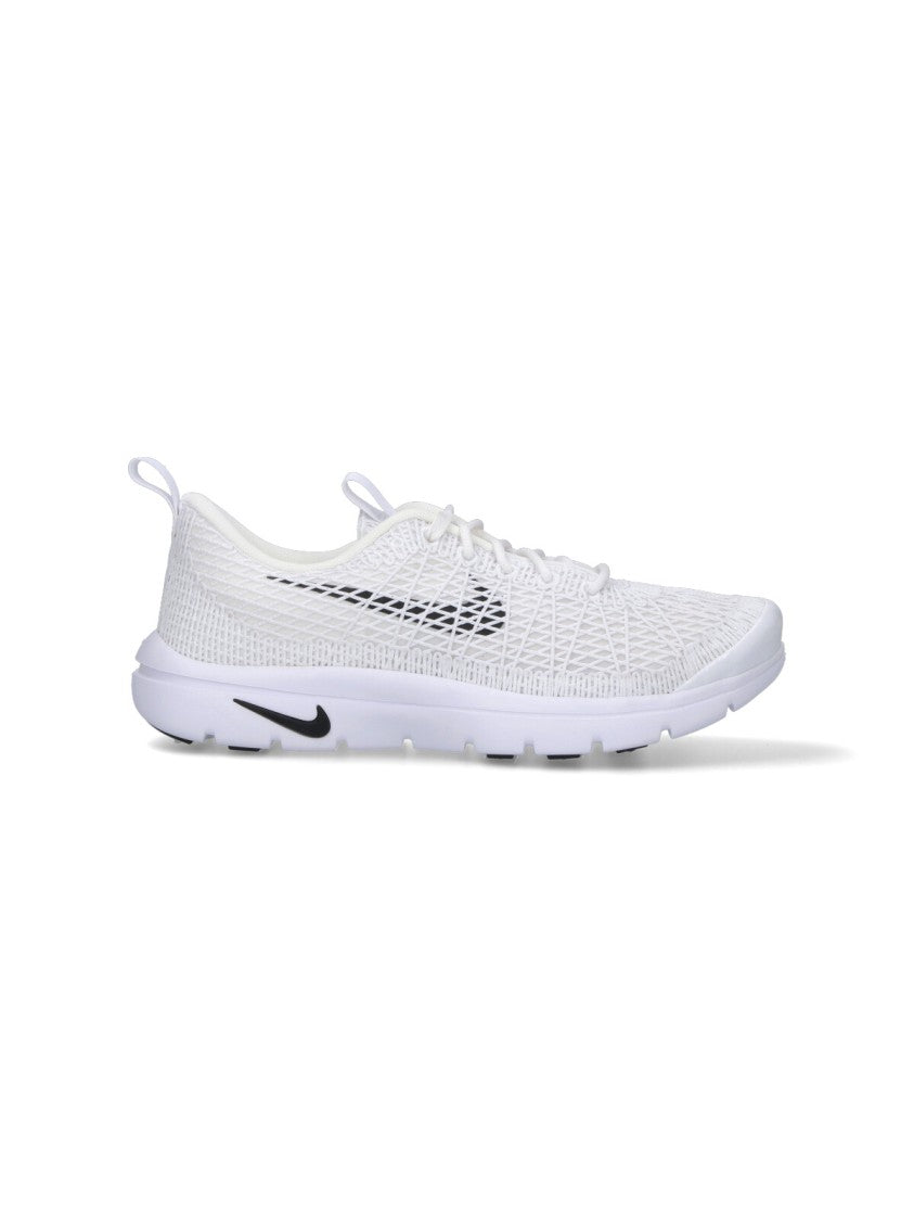 Comme Des Garçons Low-Profile White Sneakers With Subtle Textured Upper
