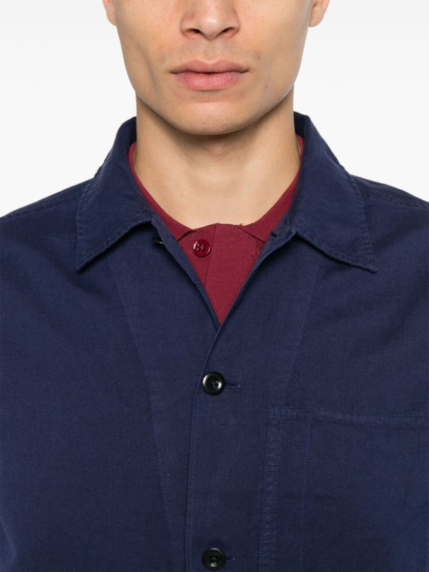 Polo Ralph Lauren Navy Blue Shirt With Spread Collar