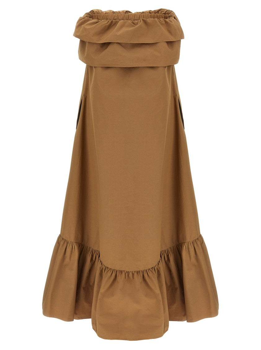 Saint Laurent Off-The-Shoulder Cotton Midi Dress