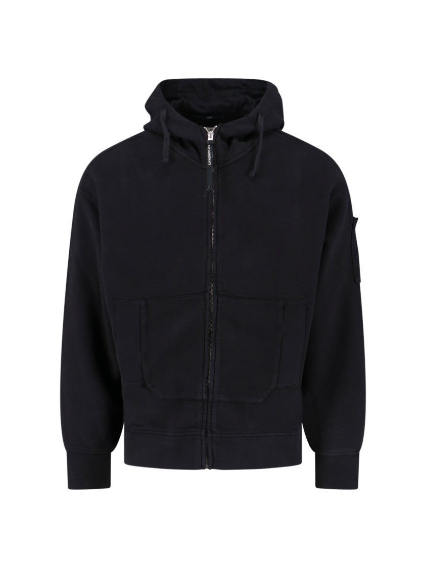 C.P. Company Logo Hoodie Sweatshirt – Black