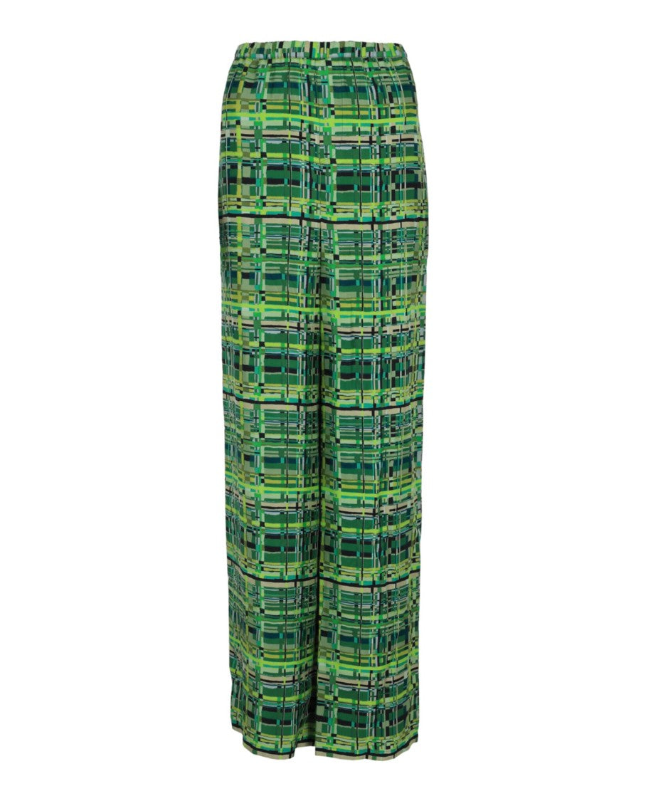 Ferragamo Geo Silk Wide-Leg Pants