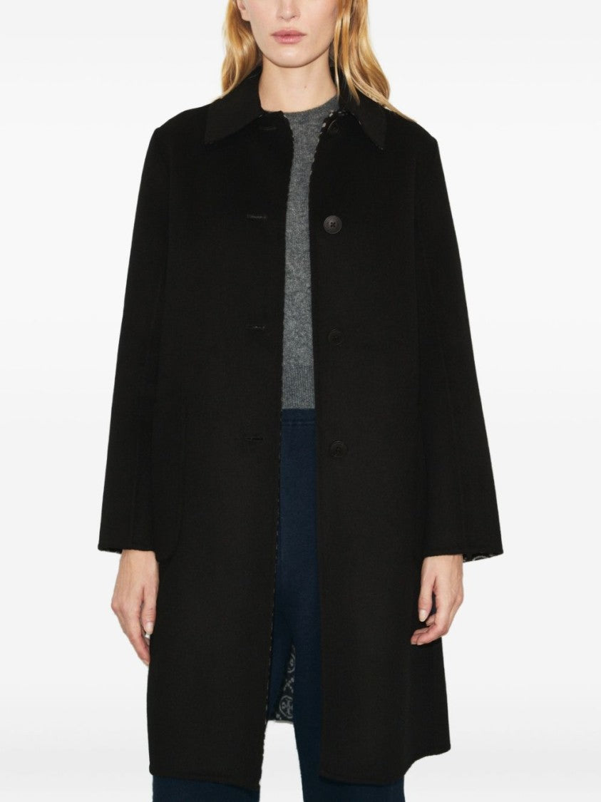 Tory Burch Tailored Black Coat With Structured Silhouette