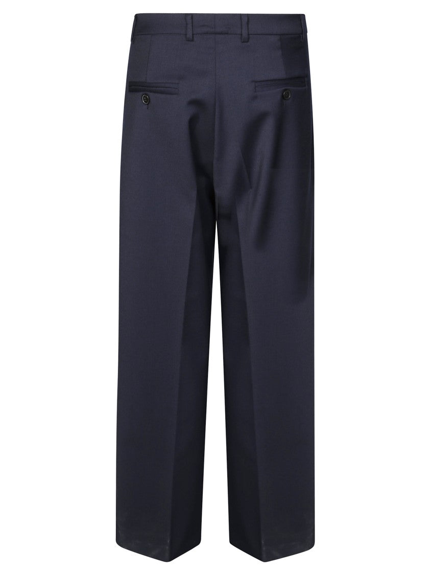 Amaranto Wide-Leg Cropped Wool Trousers