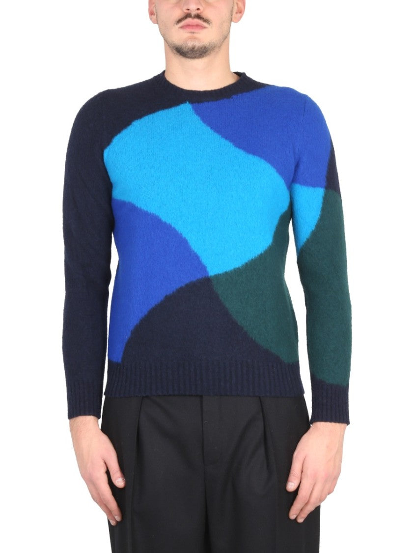 Drumohr Abstract Pattern Sweater With Crew Neckline