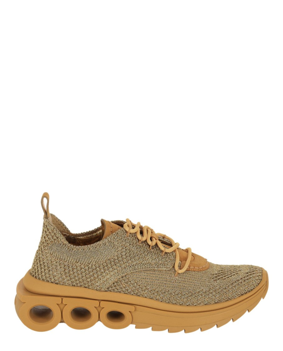 Ferragamo Nima Metallic Knit Sneakers