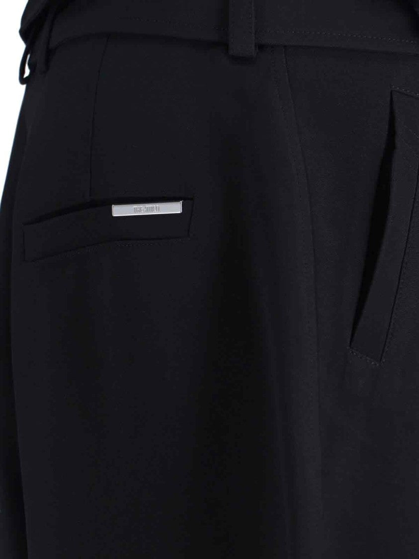 The Attico Cropped Black Trousers With High Waist